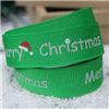 Order  Go Grosgrain - 15mm Merry Christmas Hat Green/Silver
